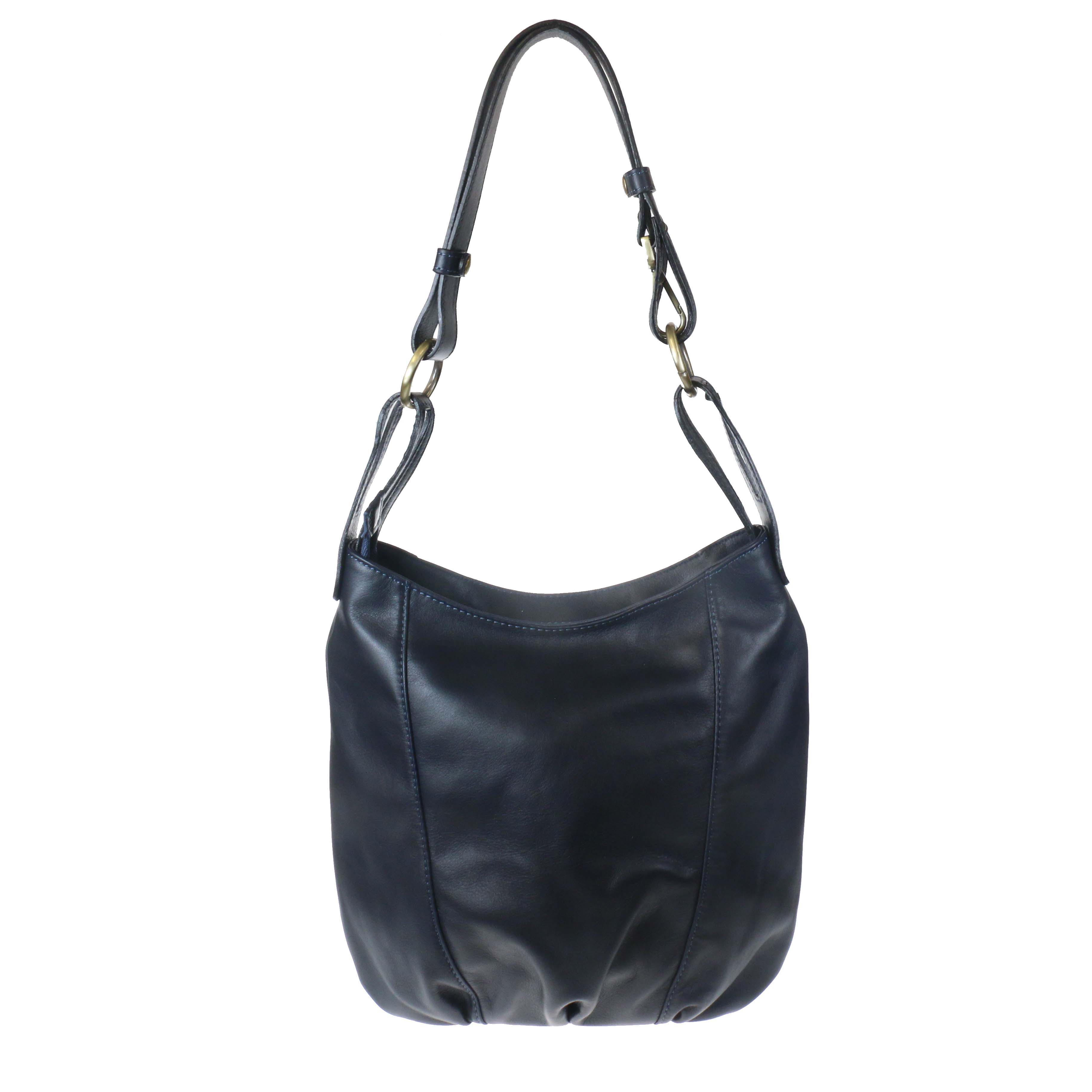 H042 SOFT ITALIAN LEATHER HOBO HANDBAG