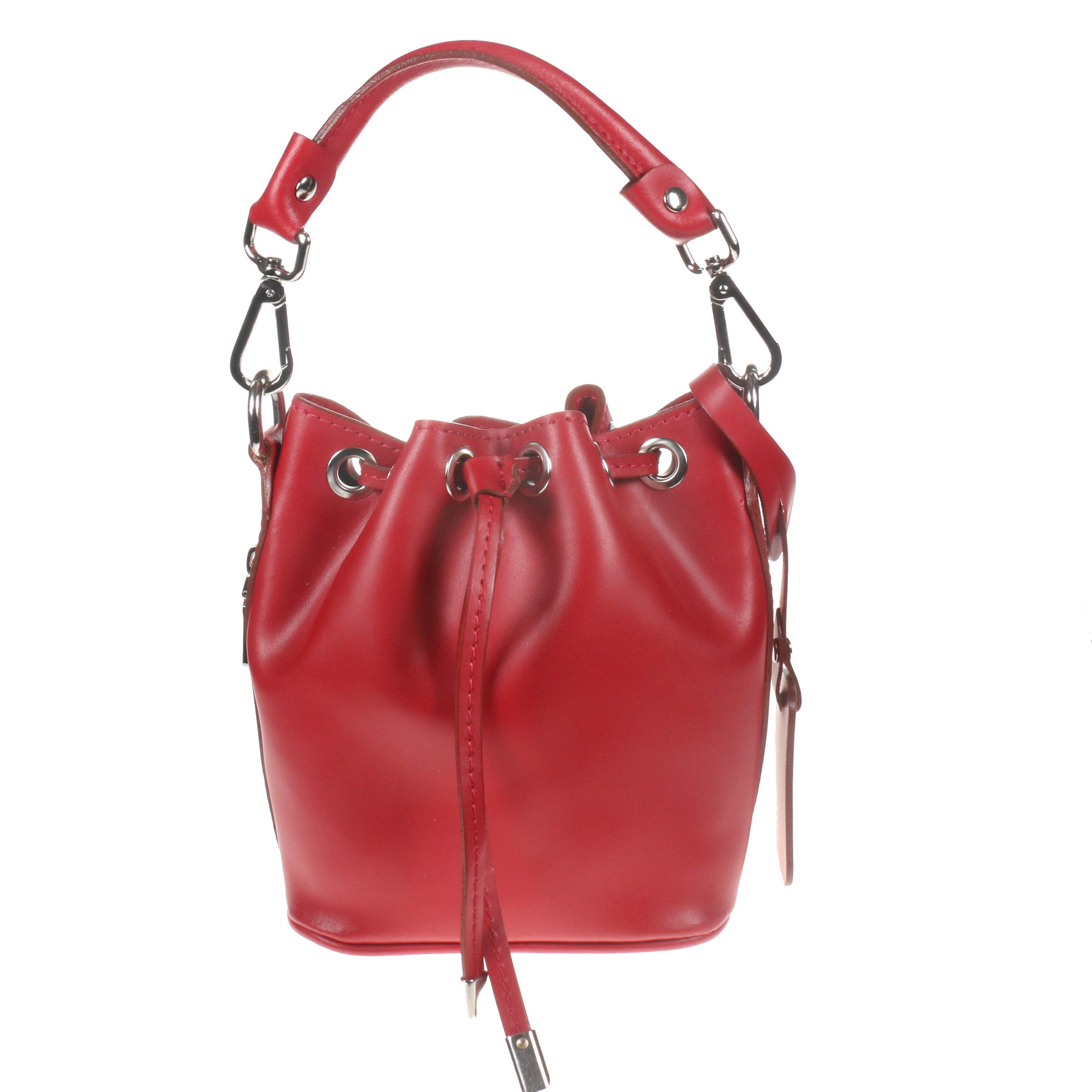 H043 ITALIAN LEATHER SMALL BUCKET BAG